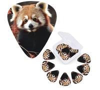 12 Pack Guitar Picks Personalized Guitar Plectrums 3 Different Thickness,4Pcs 0.46mm, 4Pcs 0.71mm, 4Pcs 0.96mm Red Pandas Guitars Picks Electric Guitars Bass Pick Accessories