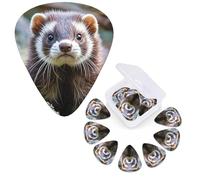 12 Pack Guitar Picks Personalized Guitar Plectrums 3 Different Thickness,4Pcs 0.46mm, 4Pcs 0.71mm, 4Pcs 0.96mm Hairy Ferret Guitars Picks Electric Guitars Bass Pick Accessories