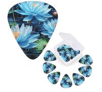 12 Pack Guitar Picks Personalized Guitar Plectrums 3 Different Thickness,4Pcs 0.46mm, 4Pcs 0.71mm, 4Pcs 0.96mm Blue dragonfly and lotus Guitars Picks Electric Guitars Bass Pick Accessories
