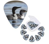 12 Pack Guitar Picks Personalized Guitar Plectrums 3 Different Thickness,4Pcs 0.46mm, 4Pcs 0.71mm, 4Pcs 0.96mm Loon Birds Guitars Picks Electric Guitars Bass Pick Accessories