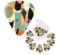 12 Pack Guitar Picks Personalized Guitar Plectrums 3 Different Thickness,4Pcs 0.46mm, 4Pcs 0.71mm, 4Pcs 0.96mm Mid-Century Modern Art Cat Guitars Picks Electric Guitars Bass Pick Accessories
