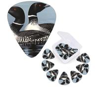 12 Pack Guitar Picks Personalized Guitar Plectrums 3 Different Thickness,4Pcs 0.46mm, 4Pcs 0.71mm, 4Pcs 0.96mm Loon Birds Guitars Picks Electric Guitars Bass Pick Accessories