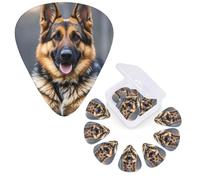 12 Pack Guitar Picks Personalized Guitar Plectrums 3 Different Thickness,4Pcs 0.46mm, 4Pcs 0.71mm, 4Pcs 0.96mm German Shepherd Guitars Picks Electric Guitars Bass Pick Accessories