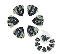 12 Pack Guitar Picks Personalized Guitar Plectrums with Organizer Storage Box Black german shepherd dog Guitar Pick Bass Pick Plectrum for Acoustic Electric Guitar Pick (0.46mm, 0.71mm, 0.96mm)
