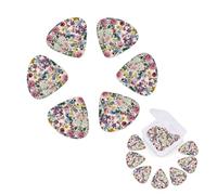 12 Pack Guitar Picks Personalized Guitar Plectrums with Organizer Storage Box Blooming Wildflowers Guitar Pick Electric Guitar Picks Plectrum for Acoustic Guitar Bass Pick (0.46mm, 0.71mm, 0.96mm)