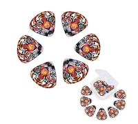 12 Pack Guitar Picks Personalized Guitar Plectrums with Organizer Storage Box Color paint tiger face Guitar Pick Bass Pick Plectrum for Acoustic Electric Guitar Pick (0.46mm, 0.71mm, 0.96mm)