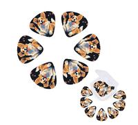 12 Pack Guitar Picks Personalized Guitar Plectrums with Organizer Storage Box Corgi dog on dark background Guitar Pick Bass Pick Plectrum for Acoustic Electric Guitar Pick (0.46mm, 0.71mm, 0.96mm)