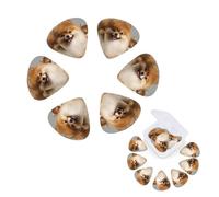 12 Pack Guitar Picks Personalized Guitar Plectrums with Organizer Storage Box Cute pomeranian Guitar Pick Electric Guitar Picks Plectrum for Acoustic Guitar Bass Pick (0.46mm, 0.71mm, 0.96mm)