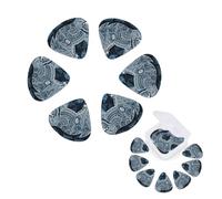 12 Pack Guitar Picks Personalized Guitar Plectrums with Organizer Storage Box Elephant-Blue Black Guitar Pick Electric Guitar Picks Plectrum for Acoustic Guitar Bass Pick (0.46mm, 0.71mm, 0.96mm)