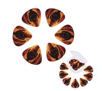 12 Pack Guitar Picks Personalized Guitar Plectrums with Organizer Storage Box Firefighter Fireman Flame Guitar Pick Electric Guitar Picks Plectrum for Acoustic Guitar Bass Pick