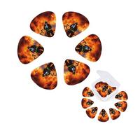 12 Pack Guitar Picks Personalized Guitar Plectrums with Organizer Storage Box Firefighter Fireman Flame Guitar Pick Electric Guitar Picks Plectrum for Acoustic Guitar Bass Pick