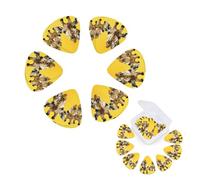 12 Pack Guitar Picks Personalized Guitar Plectrums with Organizer Storage Box Giraffe on yellow background Guitar Pick Bass Pick Plectrum for Acoustic Electric Guitar Pick (0.46mm, 0.71mm, 0.96mm)