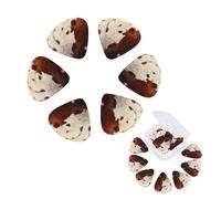 12 Pack Guitar Picks Personalized Guitar Plectrums with Organizer Storage Box Red and white cowhide Guitar Pick Electric Guitar Picks Plectrum for Acoustic Guitar Bass Pick (0.46mm, 0.71mm, 0.96mm)