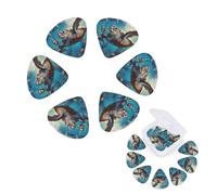12 Pack Guitar Picks Personalized Guitar Plectrums with Organizer Storage Box Sea Turtle Dolphin Fish Guitar Pick Bass Pick Plectrum for Acoustic Electric Guitar Pick (0.46mm, 0.71mm, 0.96mm)