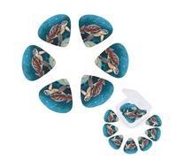 12 Pack Guitar Picks Personalized Guitar Plectrums with Organizer Storage Box Sea turtle swimming Guitar Pick Bass Pick Plectrum for Acoustic Electric Guitar Pick (0.46mm, 0.71mm, 0.96mm)