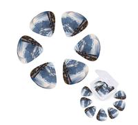 12 Pack Guitar Picks Personalized Guitar Plectrums with Organizer Storage Box Skis on mountain Guitar Pick Bass Pick Plectrum for Acoustic Electric Guitar Pick (0.46mm, 0.71mm, 0.96mm)