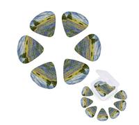 12 Pack Guitar Picks Personalized Guitar Plectrums with Organizer Storage Box Texas Bluebonnets Scenery Guitar Pick Electric Guitar Picks Plectrum for Acoustic Guitar Bass Pick