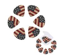 12 Pack Guitar Picks Personalized Guitar Plectrums with Organizer Storage Box Vintage American USA Flag Guitar Pick Bass Pick Plectrum for Acoustic Electric Guitar Pick (0.46mm, 0.71mm, 0.96mm)