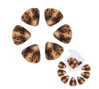 12 Pack Guitar Picks Personalized Guitars Plectrums with Organizer Storage Box Long haired Dachshund Guitar Pick Bass Picks Plectrum for Acoustic Electric Guitars Pick (0.46mm, 0.71mm, 0.96mm)