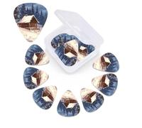 12 Pack Guitar Picks Plectrums with Organizer Storage Box, 0.46 0.96 0.71 mm Includes Thin Medium Heavy Thickness Cabin in the woods Personalized Bass