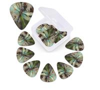 12 Pack Guitar Picks Plectrums with Organizer Storage Box, 0.46 0.96 0.71 mm Includes Thin Medium Heavy Thickness Dancing Dragonfly Personalized Bass