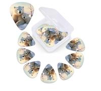 12 Pack Guitar Picks Plectrums with Organizer Storage Box, 0.46 0.96 0.71 mm Includes Thin Medium Heavy Thickness Cute Polar Bears Personalized Bass