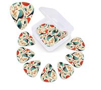 12 Pack Guitar Picks Plectrums with Organizer Storage Box, 0.46 0.96 0.71 mm Includes Thin Medium Heavy Thickness Flock of Birds Personalized Bass
