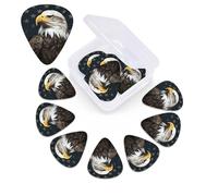 12 Pack Guitar Picks Plectrums with Organizer Storage Box American bald eagle Guitar Pick Thin, Medium & Heavy Bass Picks for Electric Acoustic Ukulele Guitars Gift for Men Women