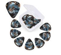 12 Pack Guitar Picks Plectrums with Organizer Storage Box Autumn leaves and a wolf Guitar Pick Thin, Medium & Heavy Bass Picks for Electric Acoustic Ukulele Guitars Gift for Men Women