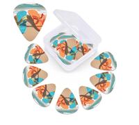 12 Pack Guitar Picks Plectrums with Organizer Storage Box Beach Flip Flops Guitar Pick Thin, Medium & Heavy Bass Picks for Electric Acoustic Ukulele Guitars Gift for Men Women