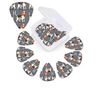 12 Pack Guitar Picks Plectrums with Organizer Storage Box Beagle Patterns Guitar Pick Thin, Medium & Heavy Bass Picks for Electric Acoustic Ukulele Guitars Gift for Men Women