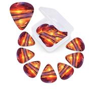 12 Pack Guitar Picks Plectrums with Organizer Storage Box Beautiful Beach Sunset Guitar Pick Thin, Medium & Heavy Bass Picks for Electric Acoustic Ukulele Guitars Gift for Men Women