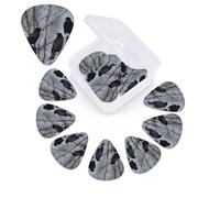 12 Pack Guitar Picks Plectrums with Organizer Storage Box Black Crow Birds Guitar Pick Thin, Medium & Heavy Bass Picks for Electric Acoustic Ukulele Guitars Gift for Men Women