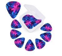 12 Pack Guitar Picks Plectrums with Organizer Storage Box Blue Background Guitar Pick Thin, Medium & Heavy Bass Picks for Electric Acoustic Ukulele Guitars Gift for Men Women