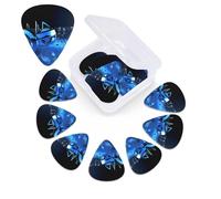12 Pack Guitar Picks Plectrums with Organizer Storage Box Blue Music Guitar Pick Thin, Medium & Heavy Bass Picks for Electric Acoustic Ukulele Guitars Gift for Men Women