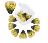 12 Pack Guitar Picks Plectrums with Organizer Storage Box Bouquet of Daffodils Guitar Pick Thin, Medium & Heavy Bass Picks for Electric Acoustic Ukulele Guitars Gift for Men Women