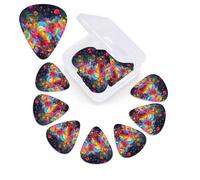 12 Pack Guitar Picks Plectrums with Organizer Storage Box Bright Beautiful Colorful Art Guitar Pick Thin, Medium & Heavy Bass Picks for Electric Acoustic Ukulele Guitars Gift for Men Women