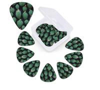 12 Pack Guitar Picks Plectrums with Organizer Storage Box Cactus Art Guitar Pick Thin, Medium & Heavy Bass Picks for Electric Acoustic Ukulele Guitars Gift for Men Women