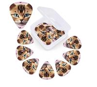 12 Pack Guitar Picks Plectrums with Organizer Storage Box Carttoon Cat Guitar Pick Thin, Medium & Heavy Bass Picks for Electric Acoustic Ukulele Guitars Gift for Men Women