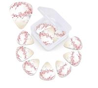 12 Pack Guitar Picks Plectrums with Organizer Storage Box Cherry blossoms Tree Zen Guitar Pick Thin, Medium & Heavy Bass Picks for Electric Acoustic Ukulele Guitars Gift for Men Women