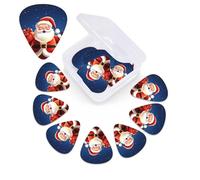 12 Pack Guitar Picks Plectrums with Organizer Storage Box Christmas Santa Claus Guitar Pick Thin, Medium & Heavy Bass Picks for Electric Acoustic Ukulele Guitars Gift for Men Women