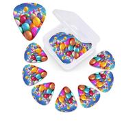 12 Pack Guitar Picks Plectrums with Organizer Storage Box Colorful Balloons Guitar Pick Thin, Medium & Heavy Bass Picks for Electric Acoustic Ukulele Guitars Gift for Men Women