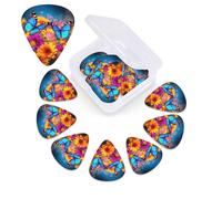 12 Pack Guitar Picks Plectrums with Organizer Storage Box Colorful Butterfly Flower Guitar Pick Thin, Medium & Heavy Bass Picks for Electric Acoustic Ukulele Guitars Gift for Men Women