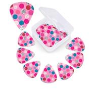 12 Pack Guitar Picks Plectrums with Organizer Storage Box Crazy polka dots Guitar Pick Thin, Medium & Heavy Bass Picks for Electric Acoustic Ukulele Guitars Gift for Men Women