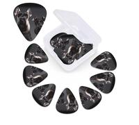 12 Pack Guitar Picks Plectrums with Organizer Storage Box Cute schnauzer dog Guitar Pick Thin, Medium & Heavy Bass Picks for Electric Acoustic Ukulele Guitars Gift for Men Women
