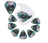 12 Pack Guitar Picks Plectrums with Organizer Storage Box Cute Sea Animal Manatee Guitar Pick Thin, Medium & Heavy Bass Picks for Electric Acoustic Ukulele Guitars Gift for Men Women