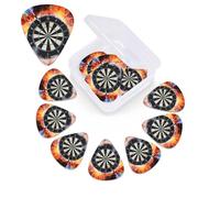 12 Pack Guitar Picks Plectrums with Organizer Storage Box Dart Board Guitar Pick Thin, Medium & Heavy Bass Picks for Electric Acoustic Ukulele Guitars Gift for Men Women