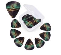 12 Pack Guitar Picks Plectrums with Organizer Storage Box Dream Music Box Guitar Pick Thin, Medium & Heavy Bass Picks for Electric Acoustic Ukulele Guitars Gift for Men Women