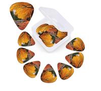12 Pack Guitar Picks Plectrums with Organizer Storage Box Fall colors Guitar Pick Thin, Medium & Heavy Bass Picks for Electric Acoustic Ukulele Guitars Gift for Men Women