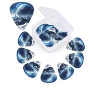 12 Pack Guitar Picks Plectrums with Organizer Storage Box Fantasy Earth Guitar Pick Thin, Medium & Heavy Bass Picks for Electric Acoustic Ukulele Guitars Gift for Men Women